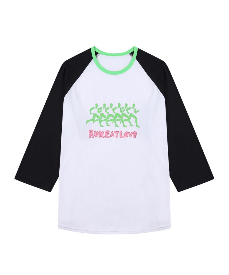 Run Eat Love  Raglan mesh 001_WHITE LIME