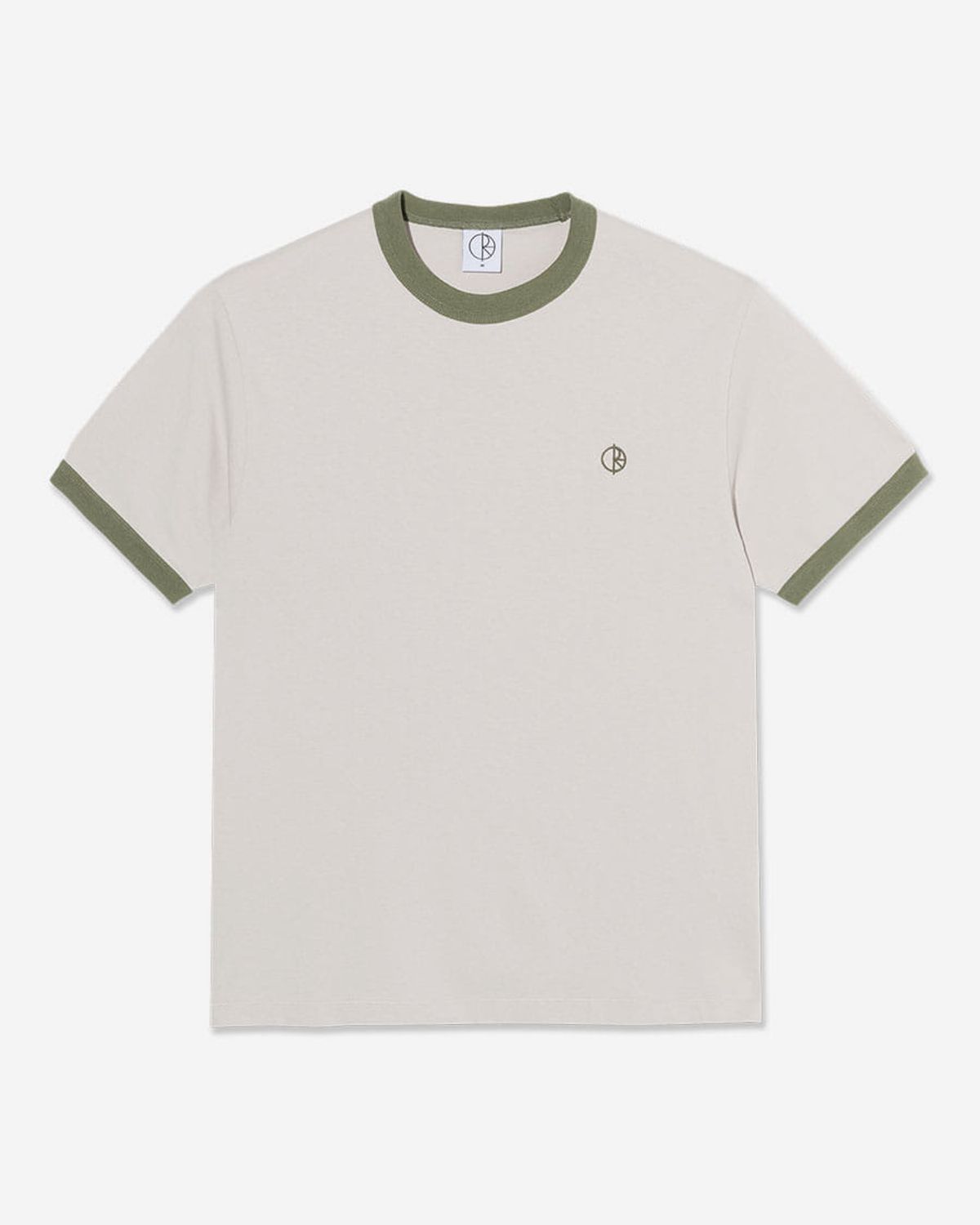 폴라(POLAR) Ringer Tee - Pale Taupe/Army Green