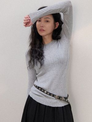 시스 썸머울 리브드 니트(실버그레이)
