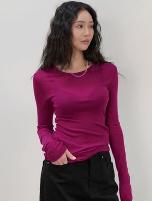 올데이 레이어드 텐셀 티셔츠(베리플럼)