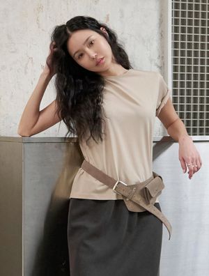 어센티크 실켓 티셔츠(샌드베이지)