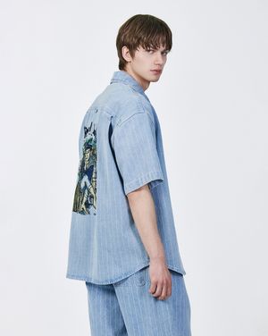 [컬렉션] 스플린 데님 하프 셔츠 라이트블루 BI3SH323LB