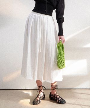 블러쉬 플리츠 스커트(아이보리)