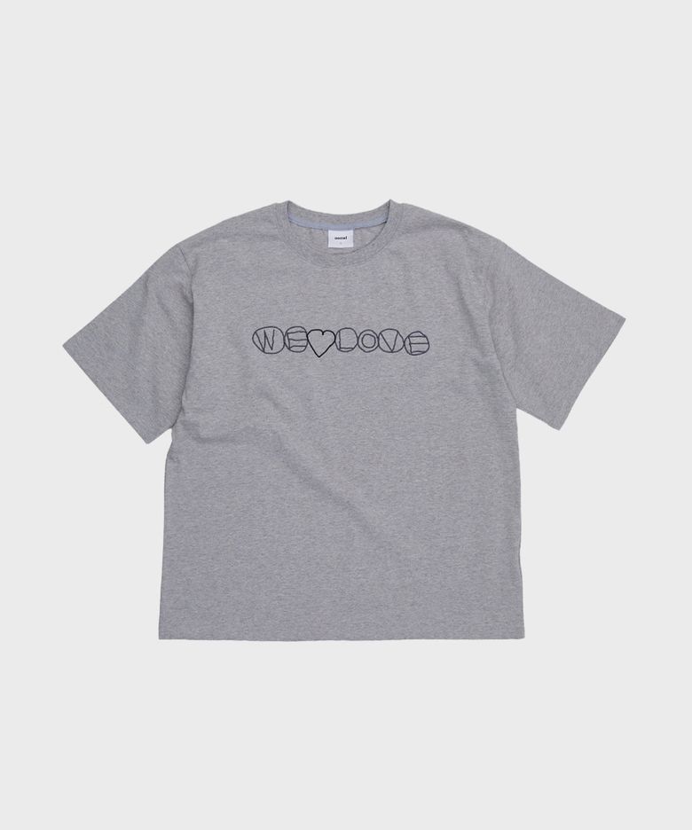 20S EMBROIDERY T SHIRT WE LOVE MELANGE GREY