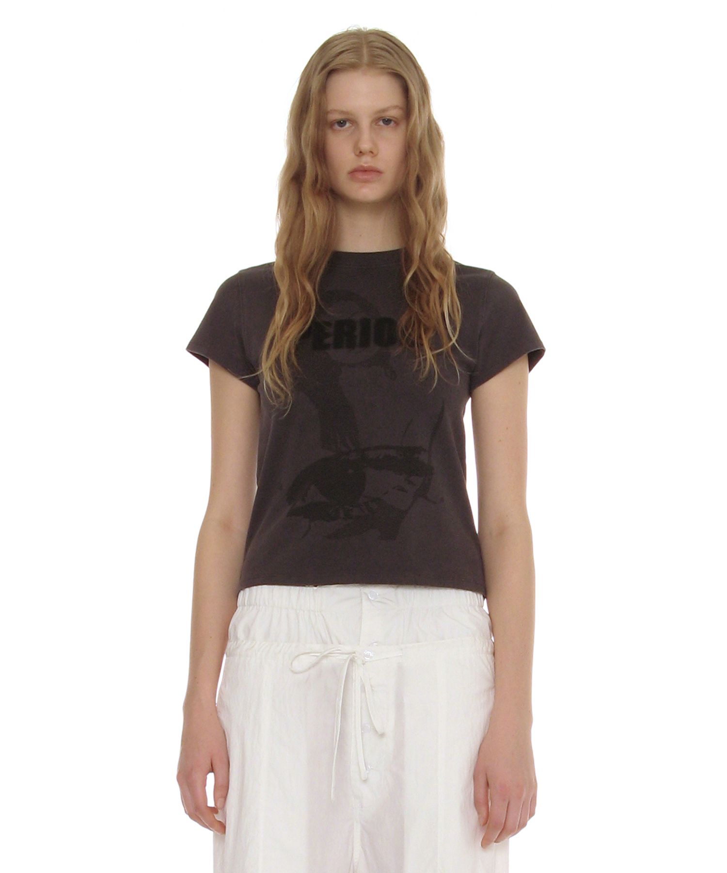 MUSINSA | PARTIMENTO WOMEN Period Printed Tee_Charcoal