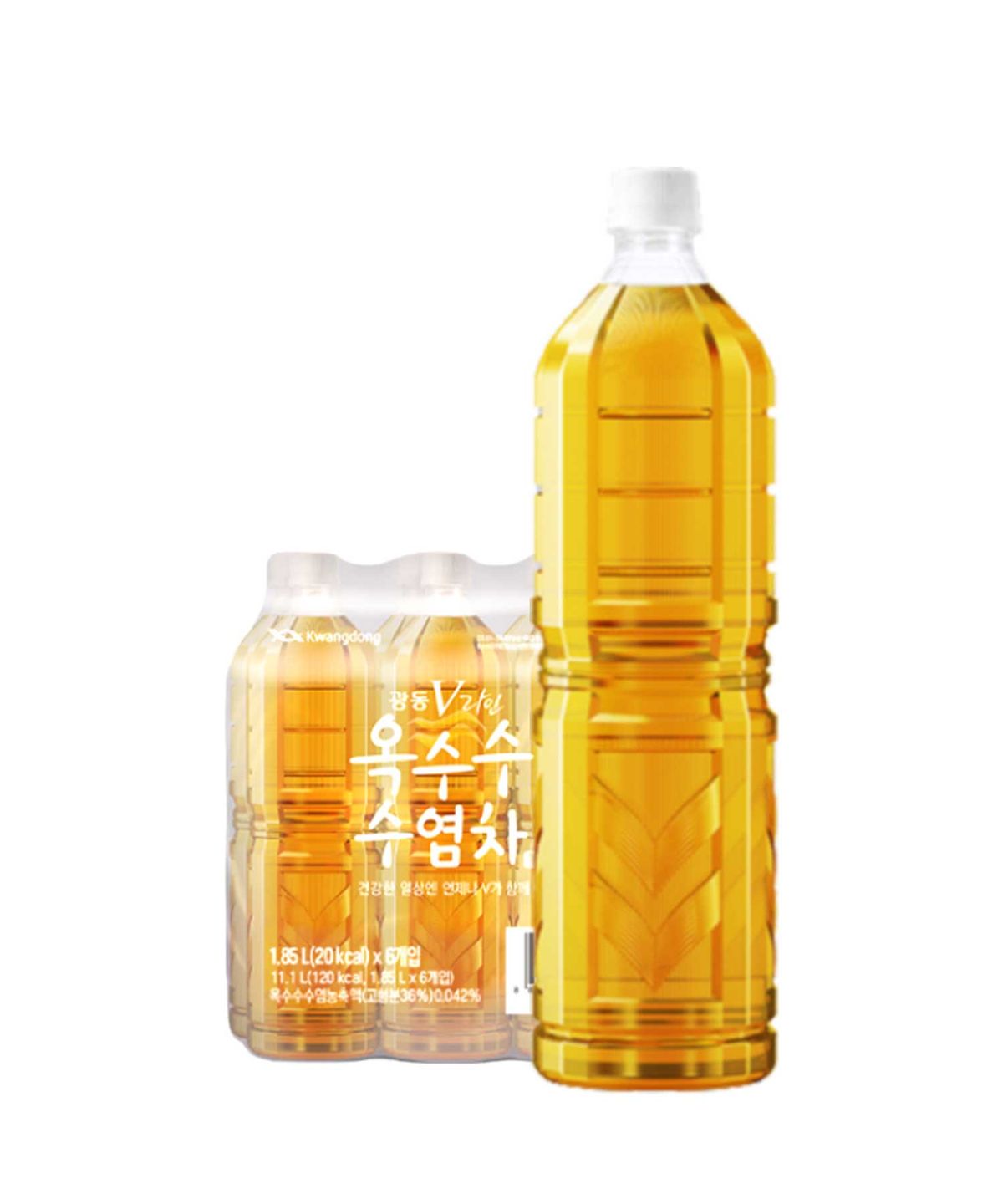 광동제약(KWANGDONG) 광동 옥수수수염차 무라벨 1.85L 6입 (무라벨/유라벨 랜덤발송) Z