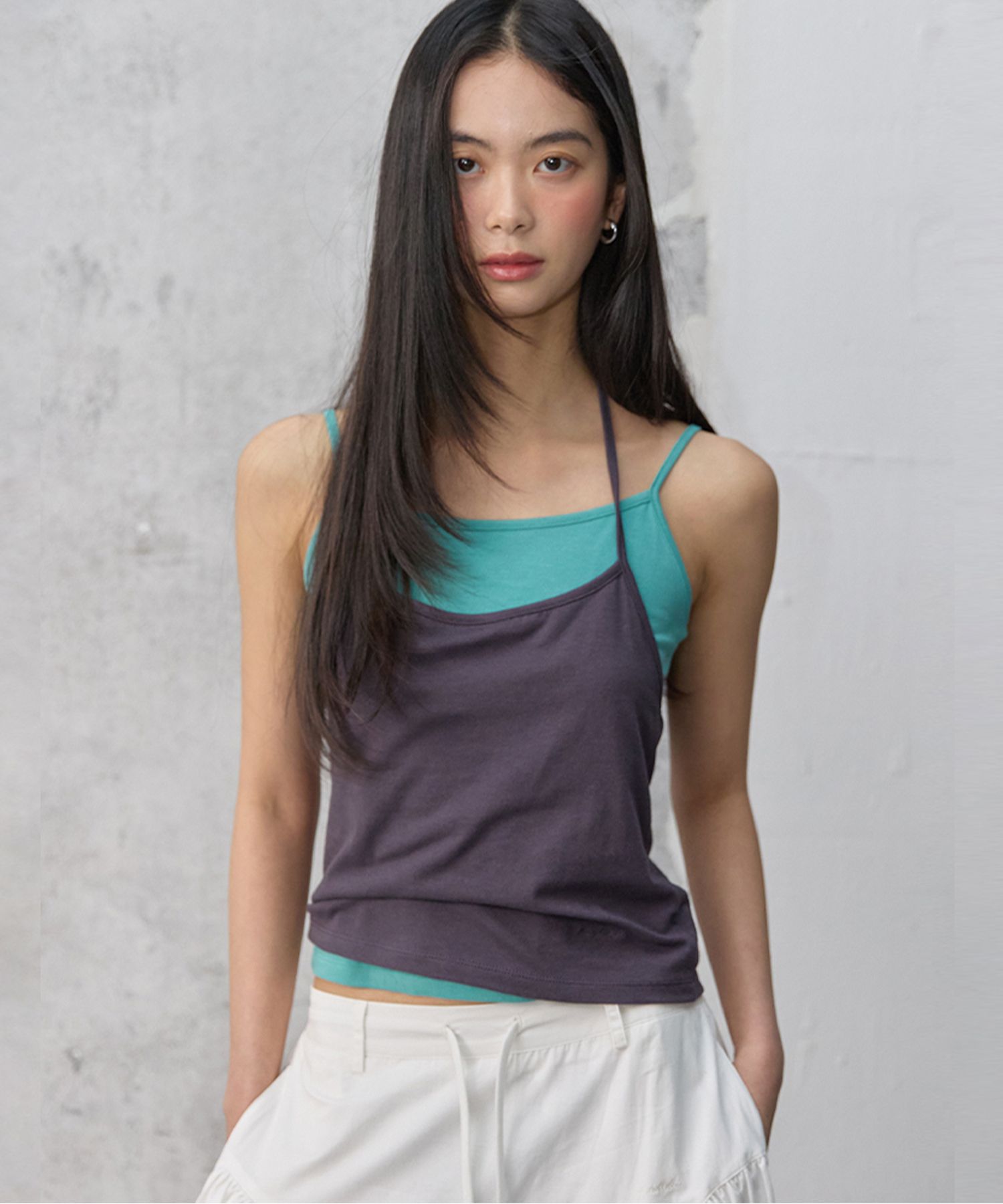 [SET] 사이드 셔링 레이어드 티셔츠 라이트그레이 MDTS067LGRAY source detail 75