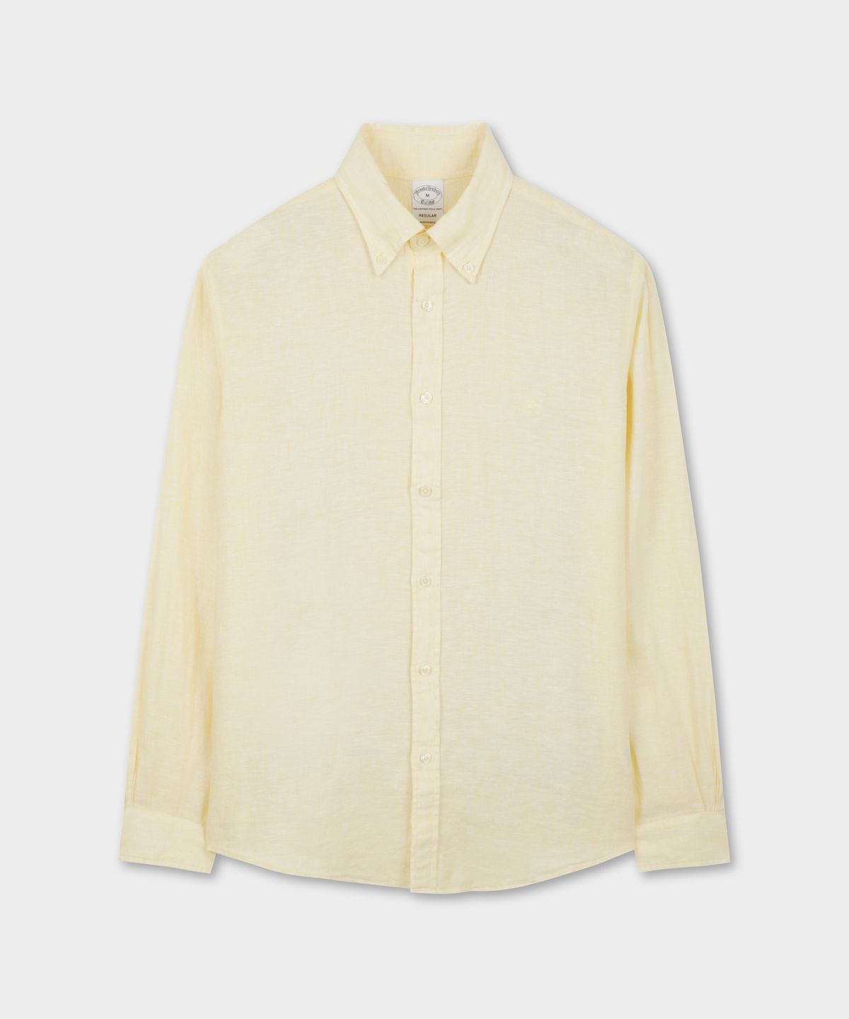 브룩스 브라더스(BROOKS BROTHERS) 베어드 맥넛 아이리쉬 린넨 로고 셔츠 (옐로우) (BBTHMMG201)