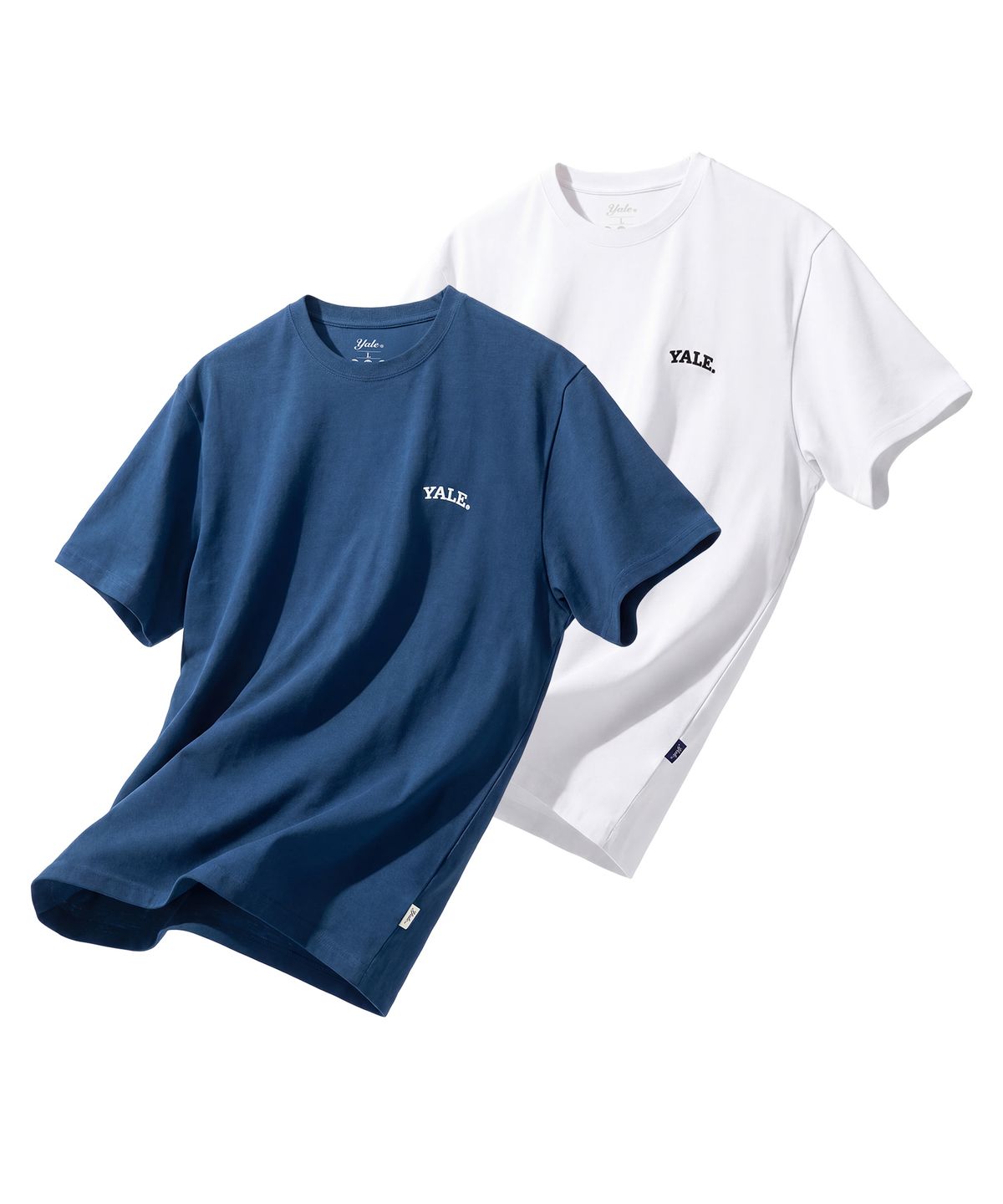 예일(YALE) [2PACK] 쿨코튼 스몰아치 티셔츠_빈티지 블루/화이트