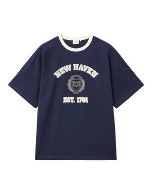 뉴 헤이븐 그래픽 링거 티셔츠_네이비
