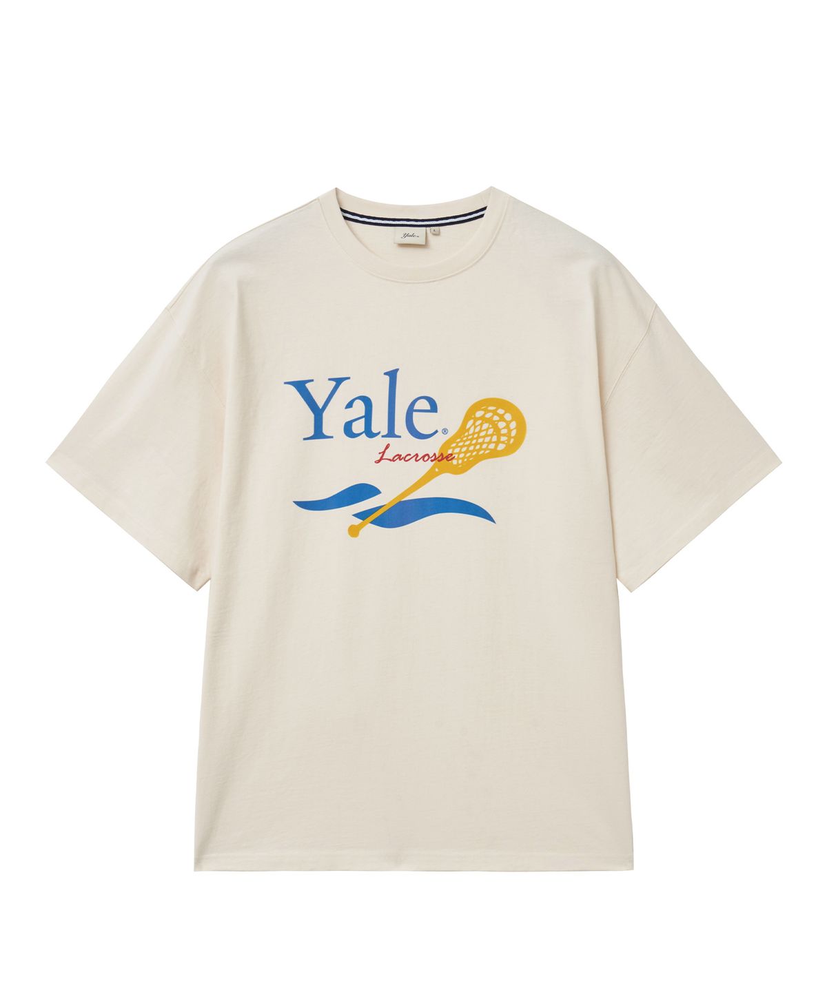 예일(YALE) 라크로스 그래픽 티셔츠_크림