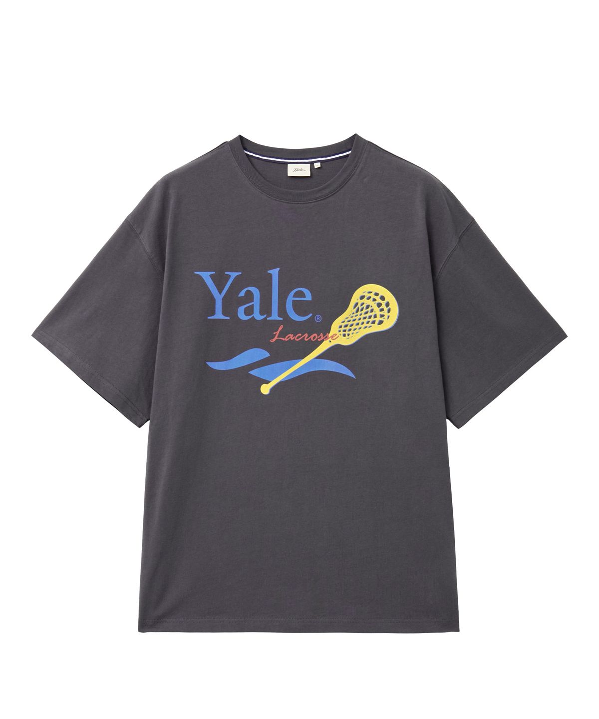 예일(YALE) 라크로스 그래픽 티셔츠_차콜