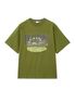 불독스 베이스볼 그래픽 티셔츠_올리브