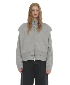 2 IN 1 컨버터블 테리 집업_멜란지