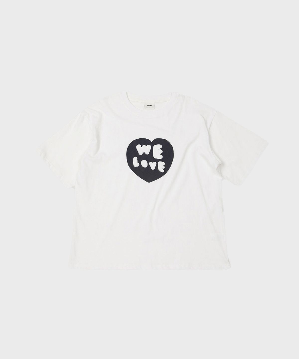 오울(OOOWL) 30S T SHIRT FILLED HEART WHITE