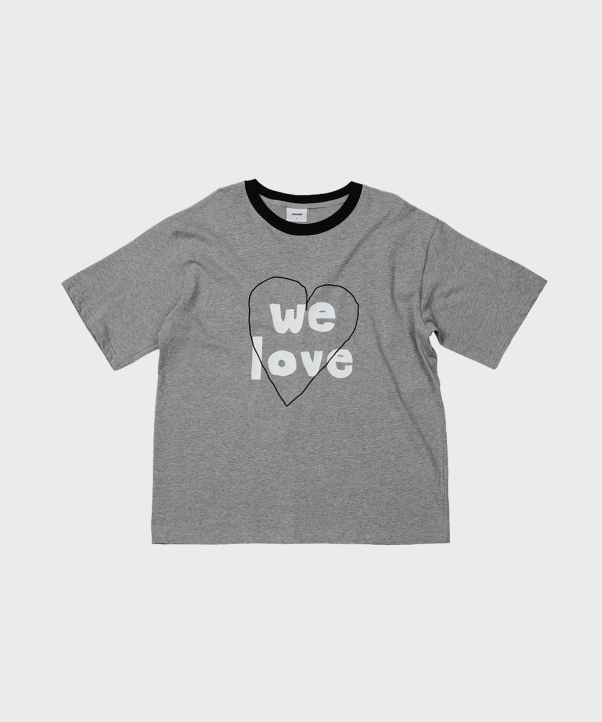 오울(OOOWL) 30S T SHIRT WE LOVE HEART MELANGE GREY