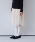 SHEER DRAPE BANDING SKIRT, IVORY
