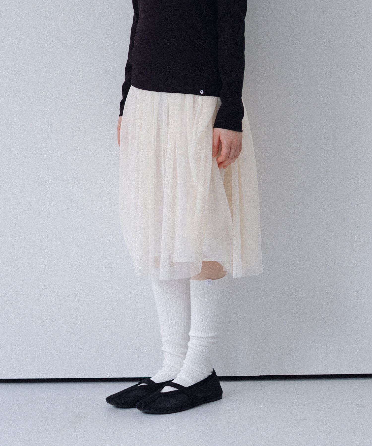 スカート OHESHIO SHIRRING MIDI BANDING SKIRT MUSINSA公式 | OHESHIO SHEER DRAPE BANDING SKIRT, IVORY