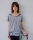 ONE-SHOULDER WRAP T-SHIRT, GRAY