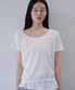ONE-SHOULDER WRAP T-SHIRT, IVORY