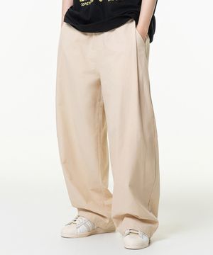 린넨 라이크 와이드 팬츠 베이지