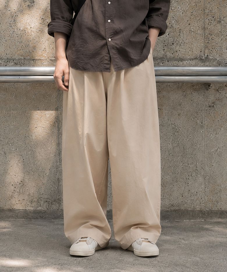 린넨 라이크 와이드 팬츠 베이지