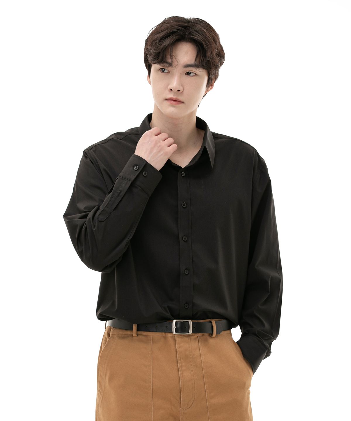 컨셉비(CONCEPTB) 퓨어 스판 셔츠 블랙