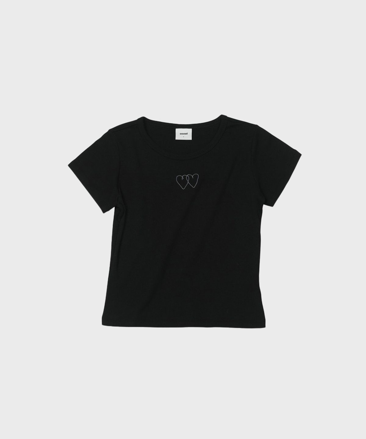 오울(OOOWL) SLIM T SHIRT HEART BLACK