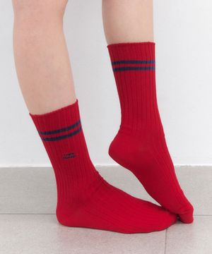 [IHM26SS16] 프레피 니트 삭스 레드