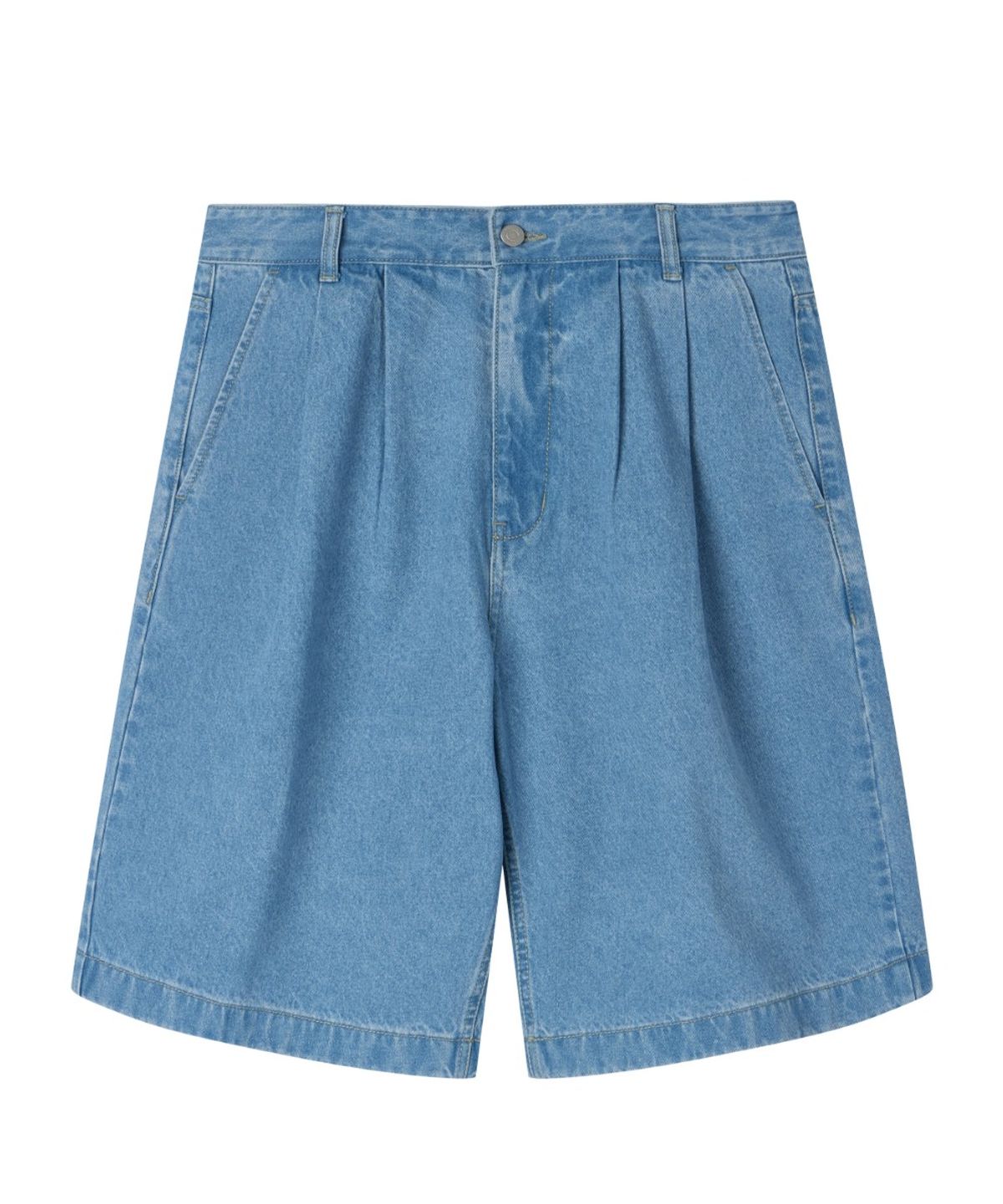 브롬톤 런던(BROMPTON LONDON) DENIM TWO TUCK HALF TROUSERS - L/BLUE (P262UDP435)