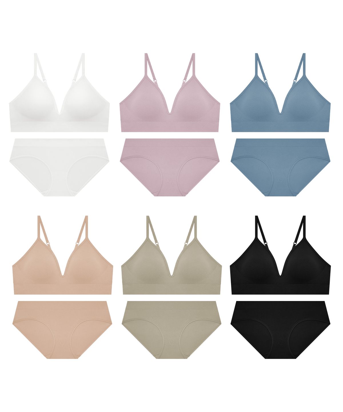 휘게 언더웨어(HYGGE UNDERWEAR) 데일리 2.0 브라렛 팬티 세트 - 6Colors