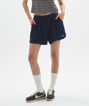M.C UNISEX, Logo Terry Shorts / NAVY
