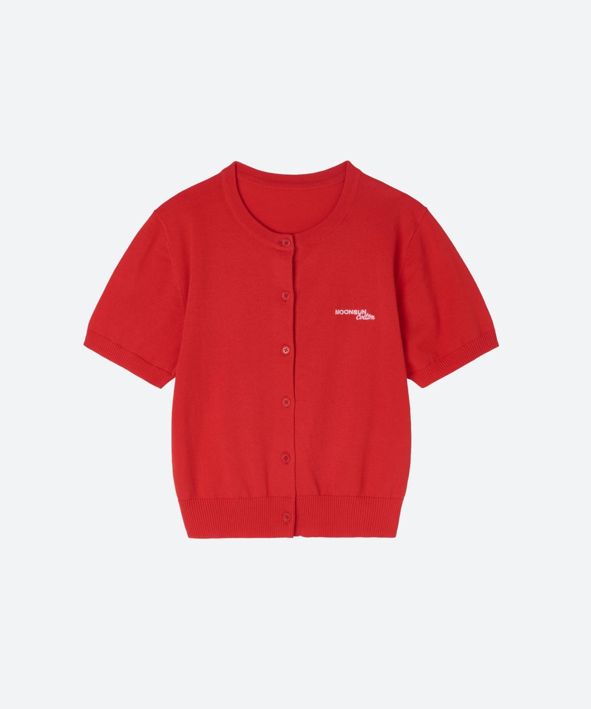 문선 아카이브(MOONSUN ARCHIVE) M.C Round Neck Half Cardigan / RED