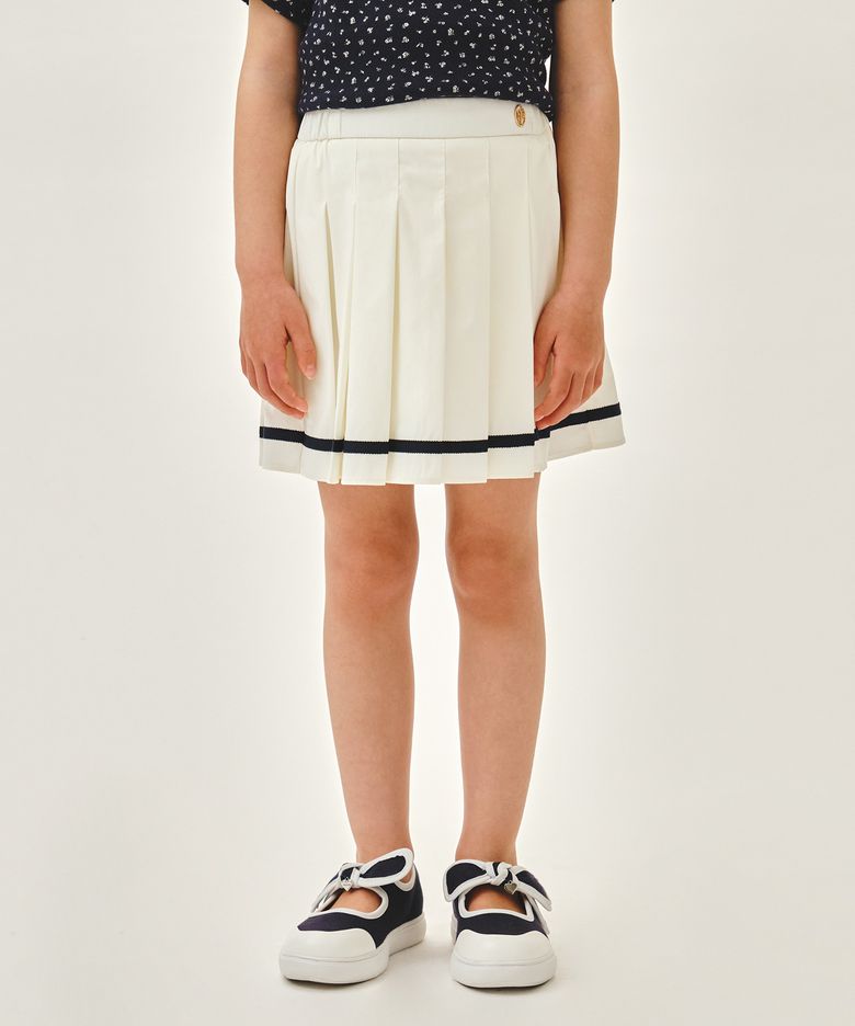 KIDS W MARINE PLEATED SKIRT ivory