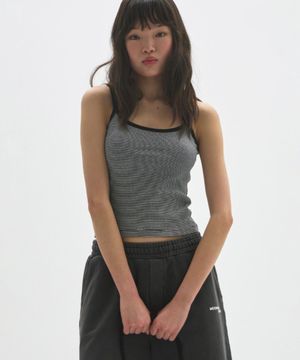 M.C Stripe Sleeveless Top / BLACK STRIPE