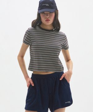 M.C Stripe Baby T-Shirt / KHAKI BROWN STRIPE