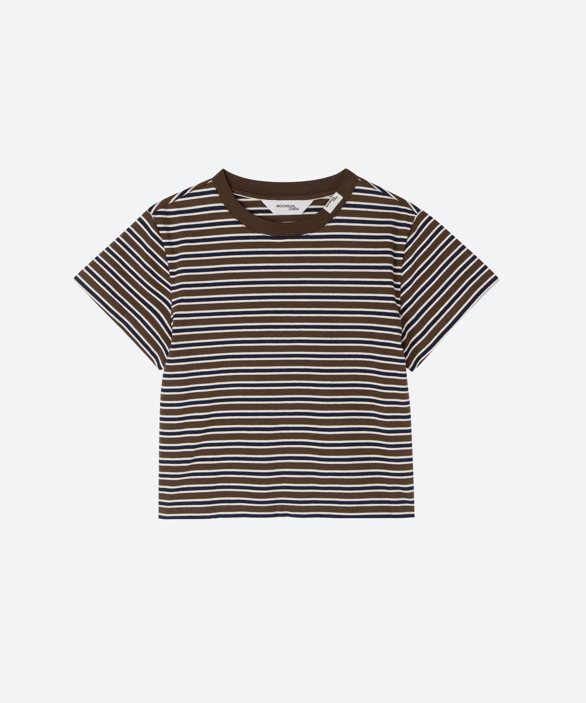 문선 아카이브(MOONSUN ARCHIVE) M.C Stripe Baby T-Shirt / KHAKI BROWN STRIPE