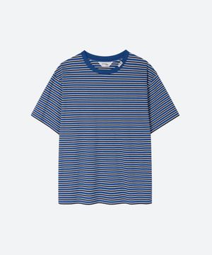 M.C UNISEX, Stripe Oversized T-Shirt / BLUE STRIPE