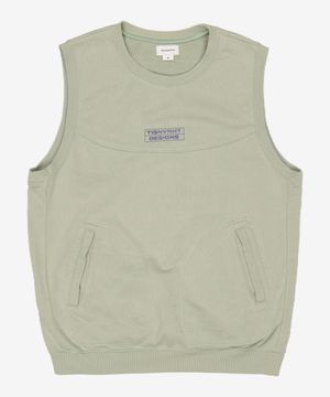 Paneled Sleeveless Sweatshirt Sage M