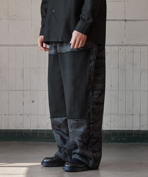 더블니 밀리터리 와이드 팬츠 블랙