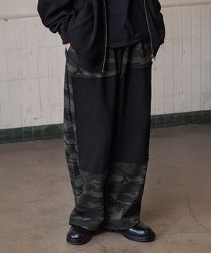 더블니 밀리터리 와이드 팬츠 카키