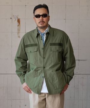 웨빙 포켓 워싱 야상 카키