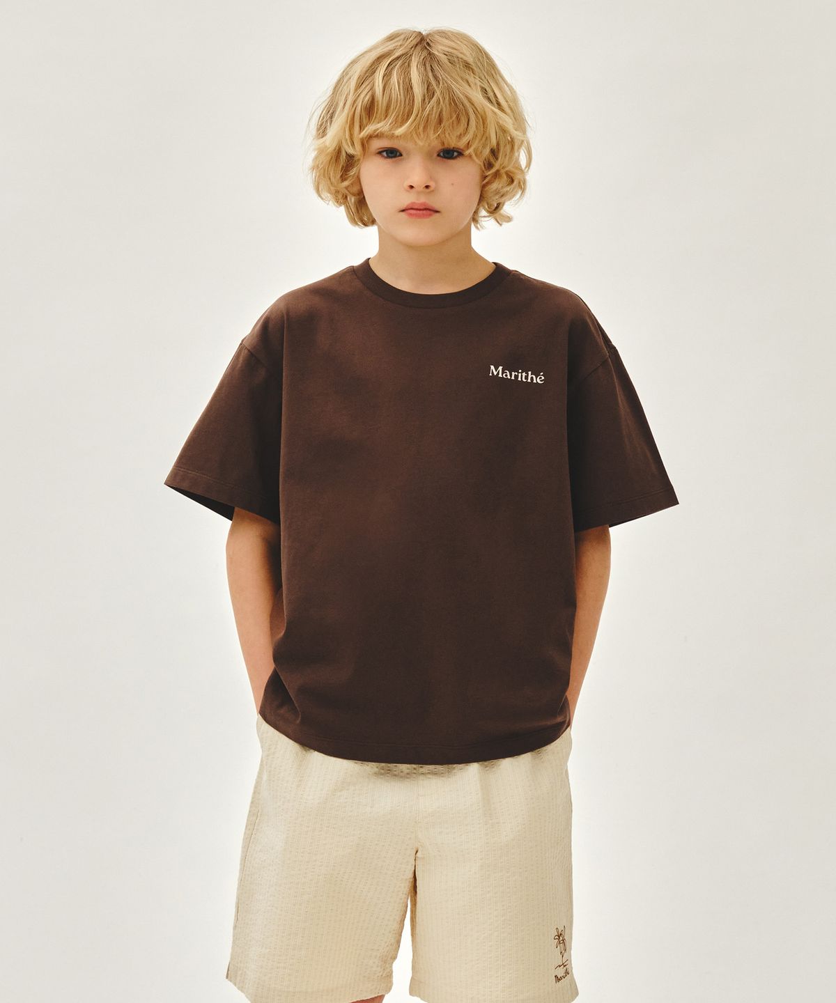 마리떼 키즈(MARITHÉ KIDS) KIDS BACK GRAPHIC OVERSIZED TEE brown