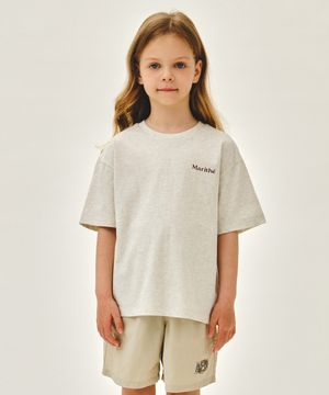 KIDS BACK GRAPHIC OVERSIZED TEE oatmeal