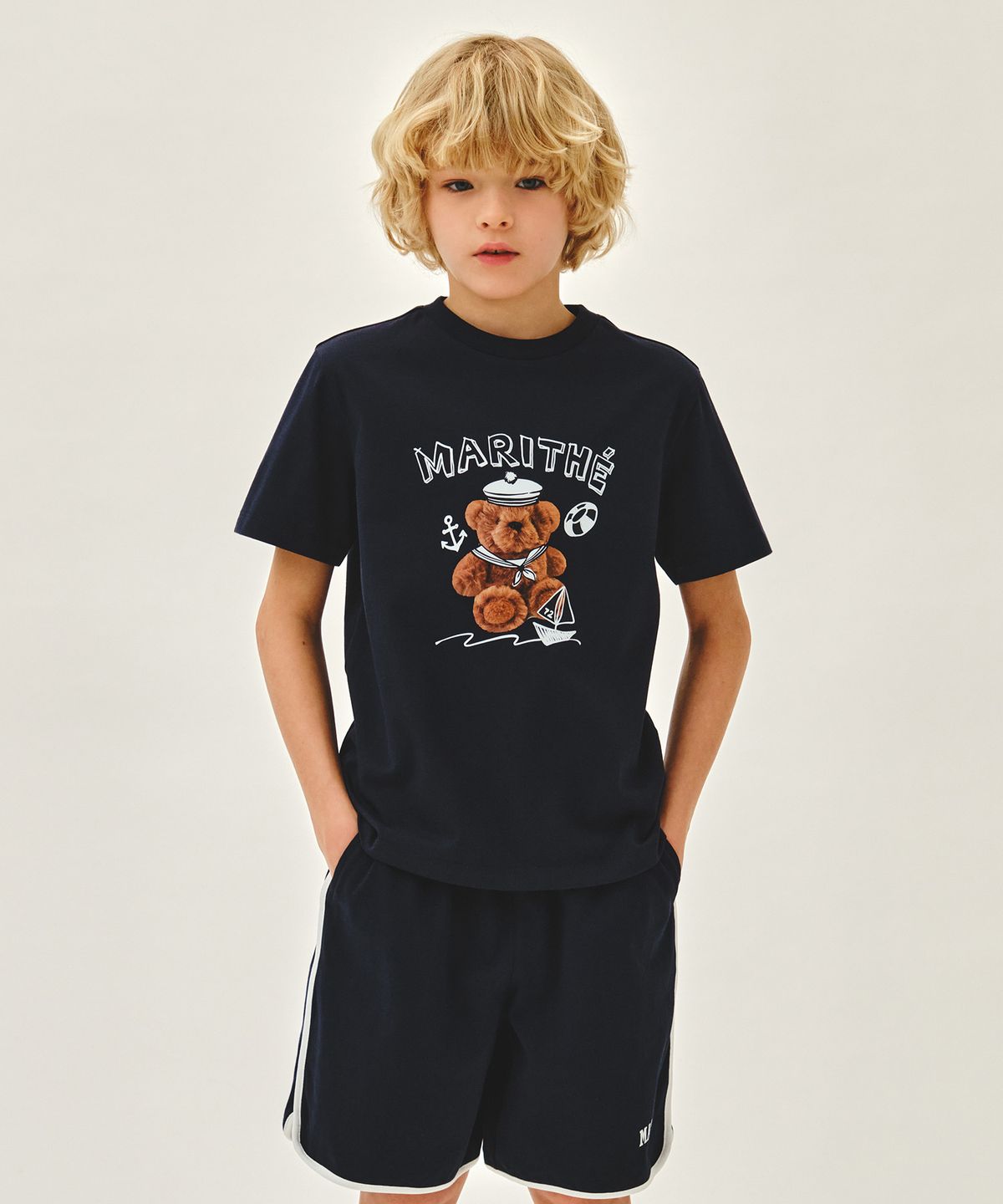 마리떼 키즈(MARITHÉ KIDS) KIDS MARINE BEAR REGEN TEE navy