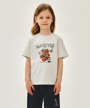 KIDS MARINE BEAR REGEN TEE oatmeal