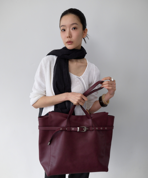 [WITH 지수]WRAP BELTED SHOULDER BAG LARGE(GRAPE JUICE)