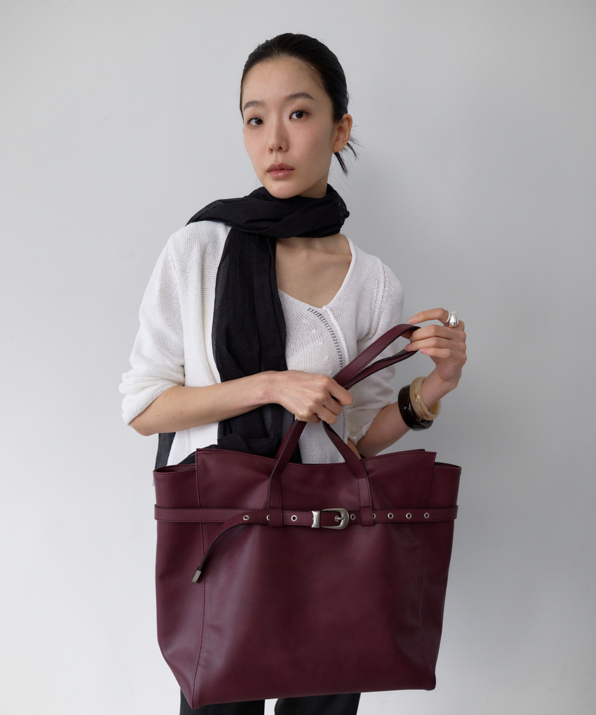 크리스틴프로젝트(CHRISTINE PROJECT) WRAP BELTED SHOULDER BAG LARGE(GRAPE JUICE)