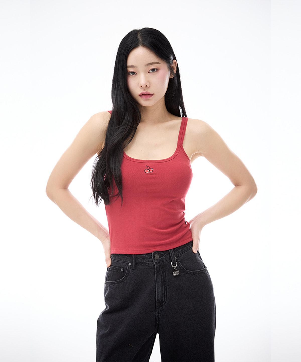 키르시(KIRSH) 스몰 체리 더블 스트링 브라캡 슬리브리스 [레드]