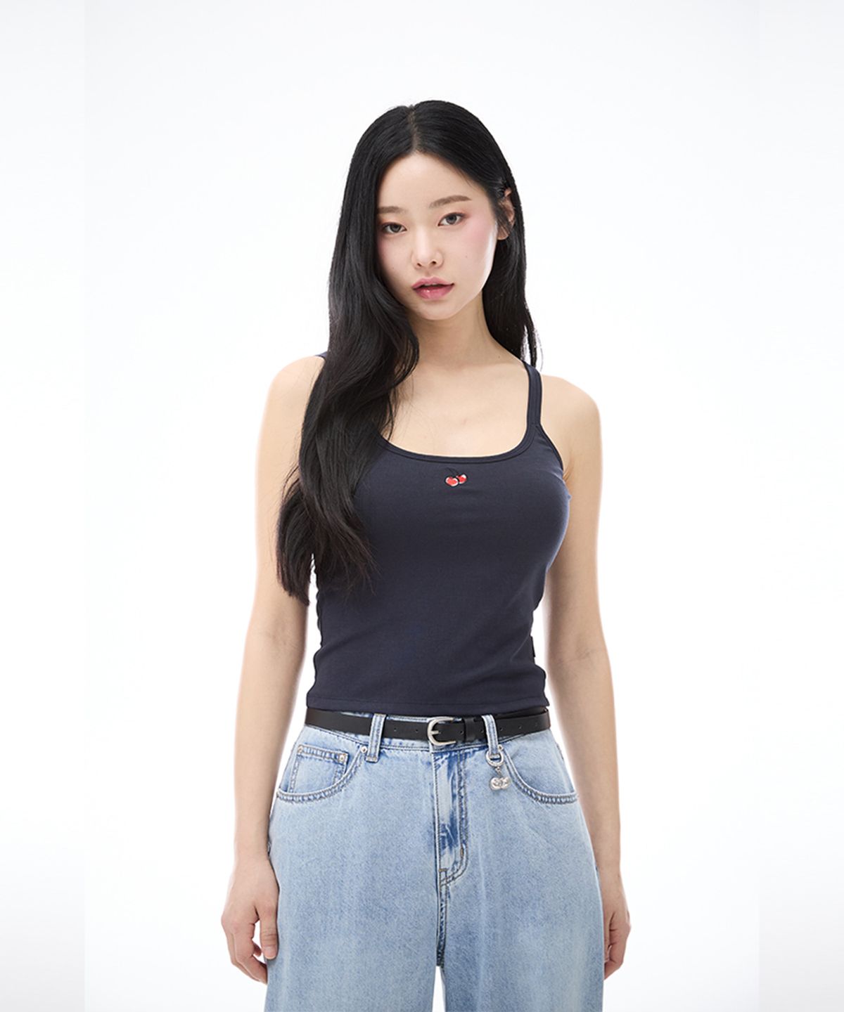 키르시(KIRSH) 스몰 체리 더블 스트링 브라캡 슬리브리스 [네이비]